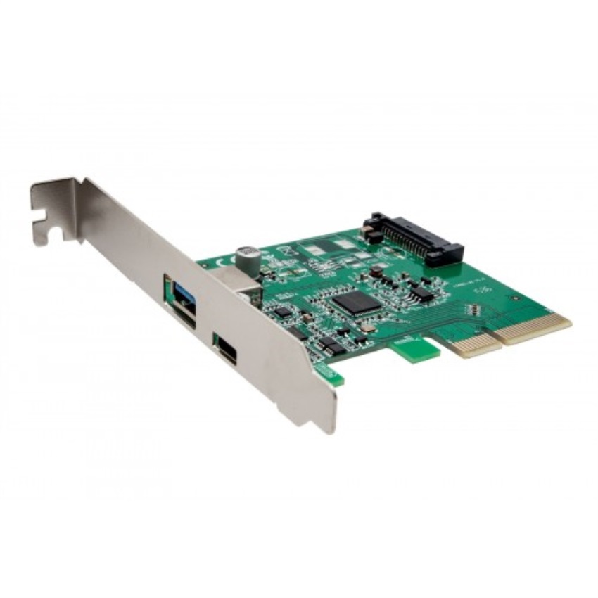IOCREST PCI-Express 2.0 x2, 2-Port USB 3.1 (1x Type-A / 1x Type-C) Card, ASMedia 1142A Chipset, with Low Profile Bracket