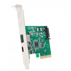 IOCREST PCI-Express 2.0 x2, 2-Port USB 3.1 (1x Type-A / 1x Type-C) Card, ASMedia 1142A Chipset, with Low Profile Bracket