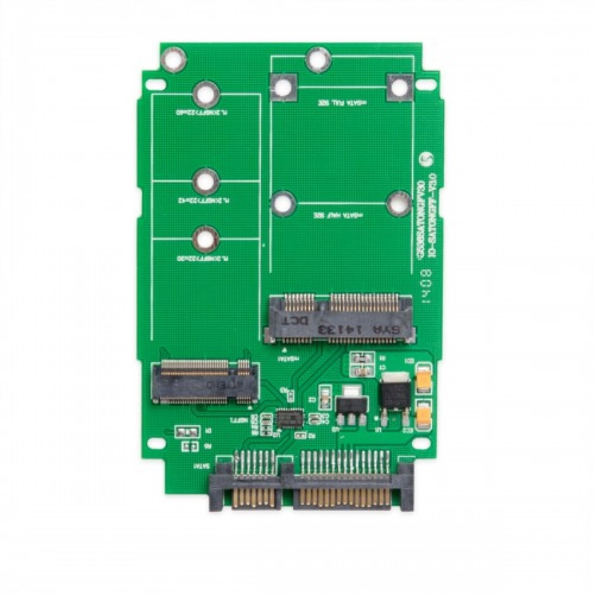 IOCREST M.2 (NGFF) and mSATA Mini SATA PCI-E SSD to SATA adapter, Support SATA6G, M.2 Card Size: 22*30, 22*42, 22*60, mSATA SSD Card S