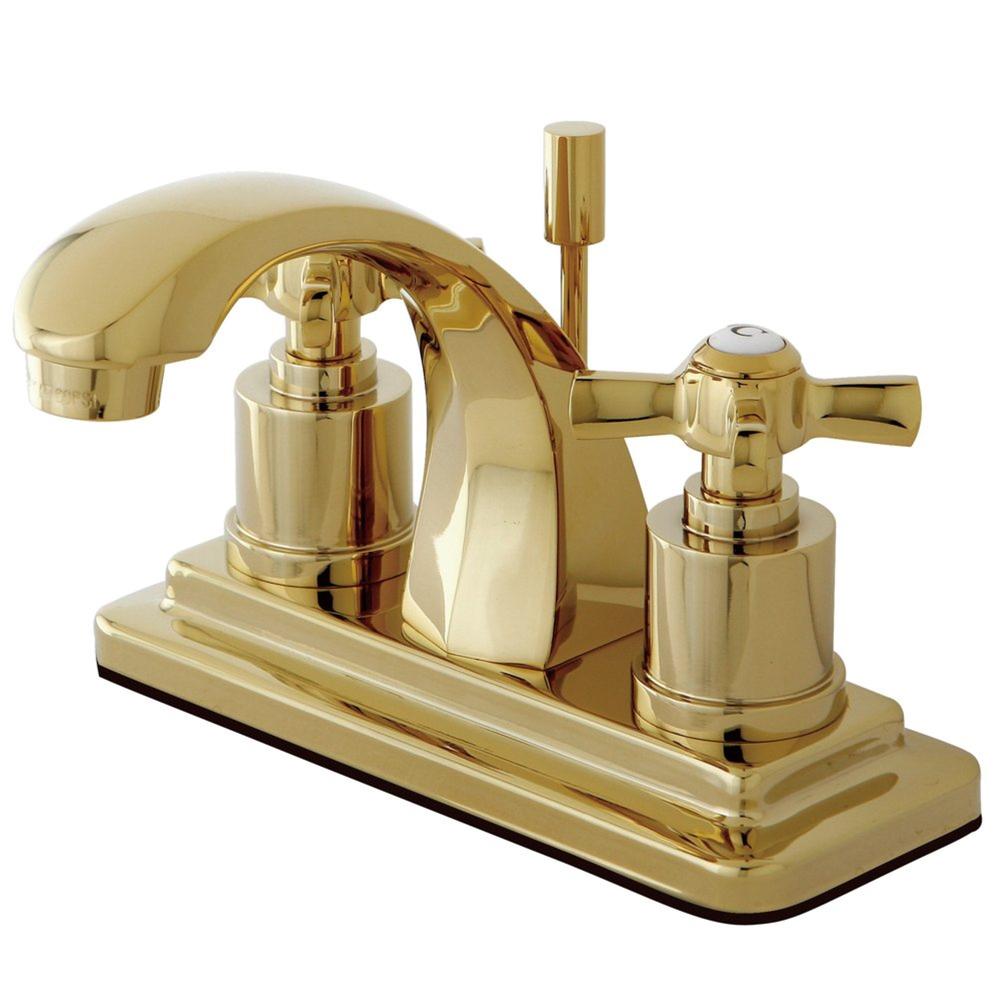Kingston Brass KS4642ZX 4 in. Centerset Bathroom Faucet, Polished Brass