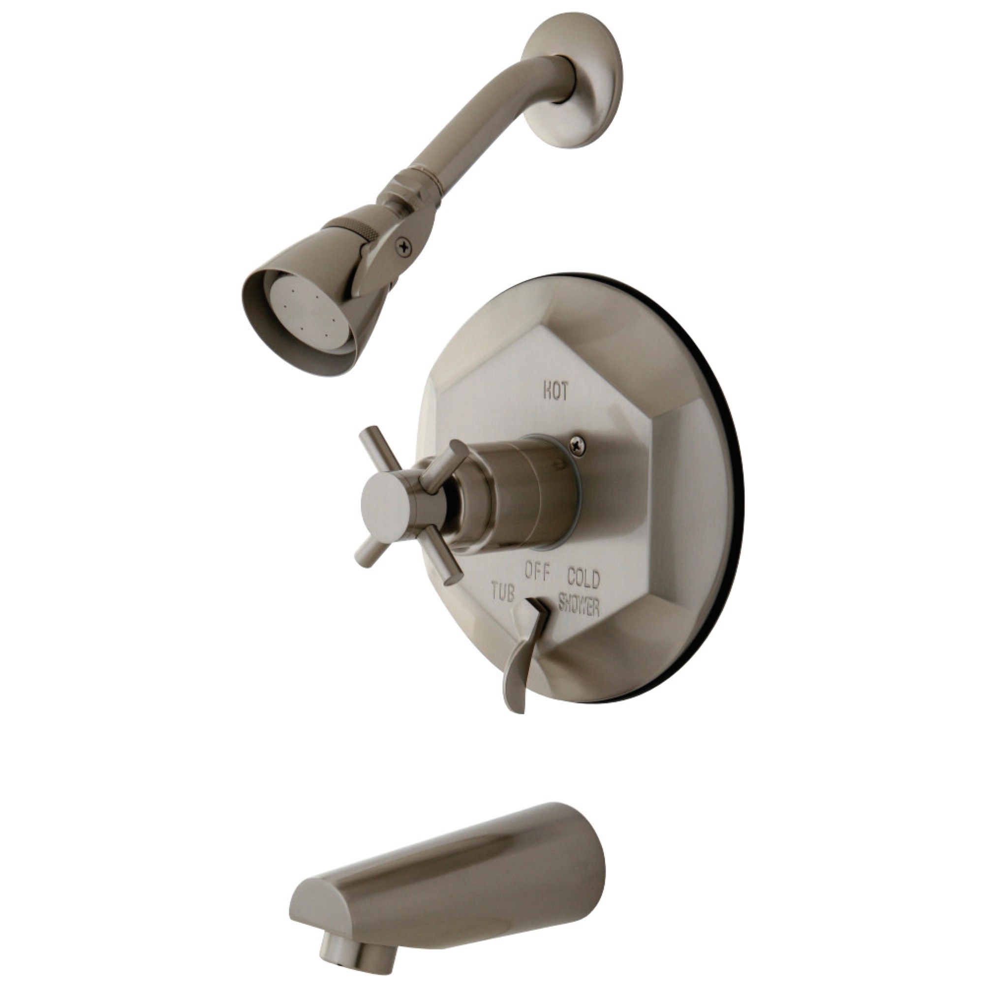 Kingston Brass KB46380DX Concord Tub & Shower Faucet, Brushed Nickel
