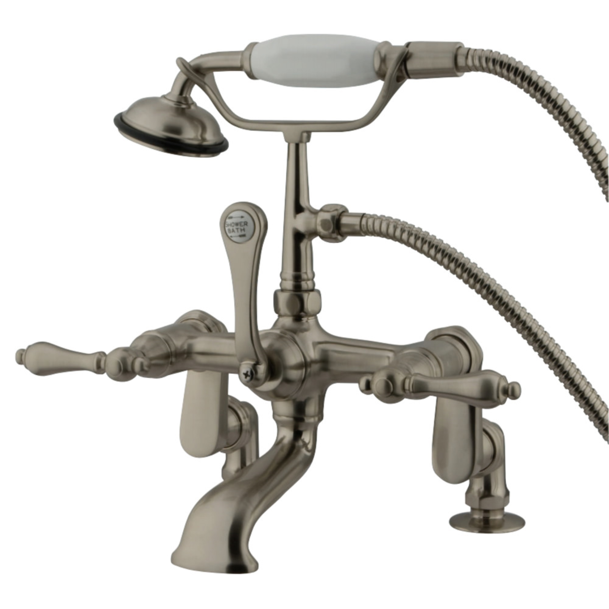 Kingston Brass Cc651T8 Clawfoot Tub Filler With Hand Shower - Brushed Nickel Finish