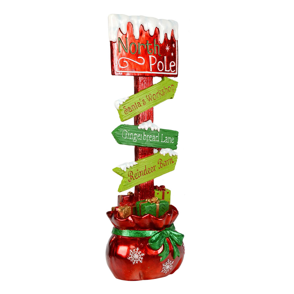 Vickerman 37" Red Green North Pole Direction Sign - JR172238 