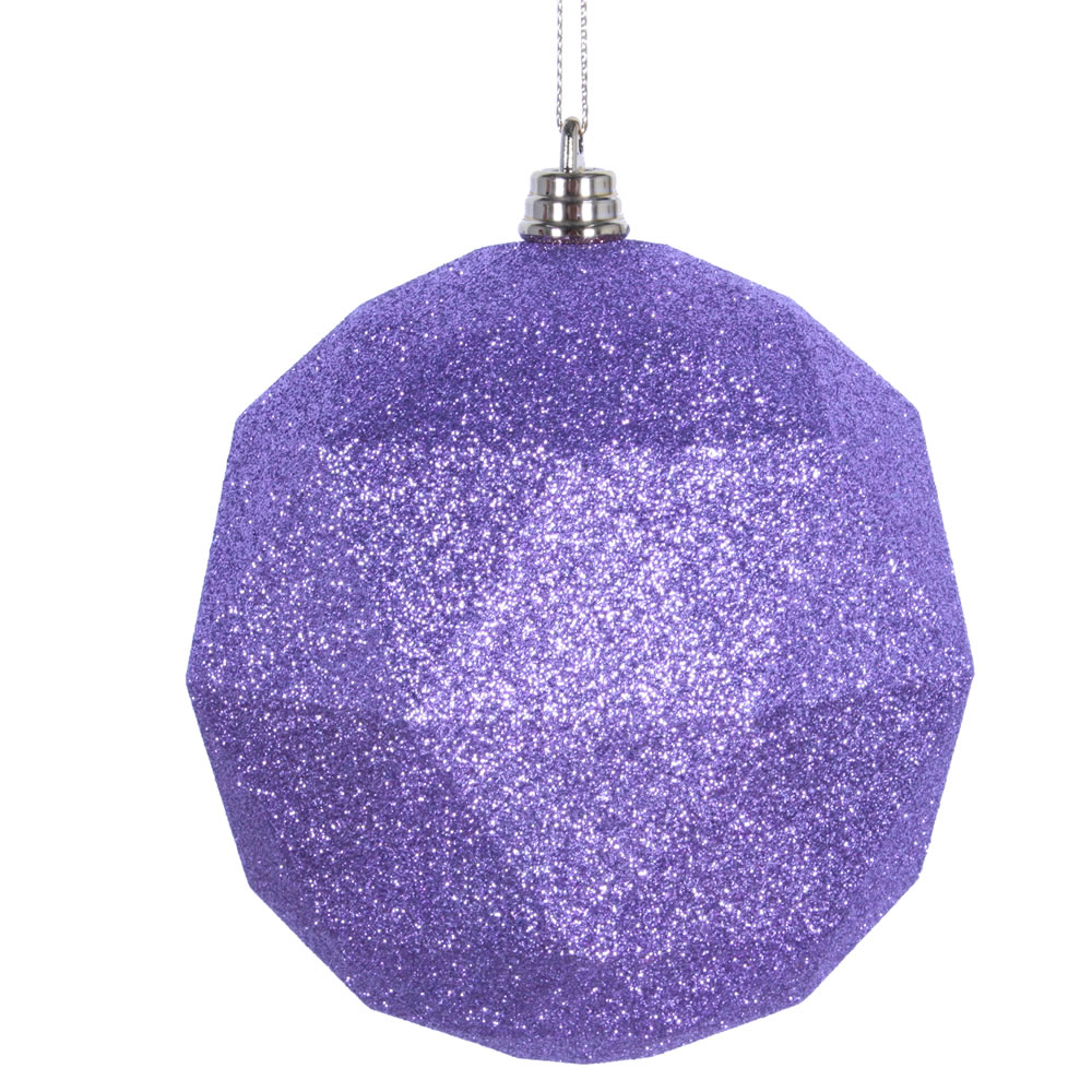 Vickerman 6" Lavender Glitter Geometric Ball 4/bag - M177486DG 