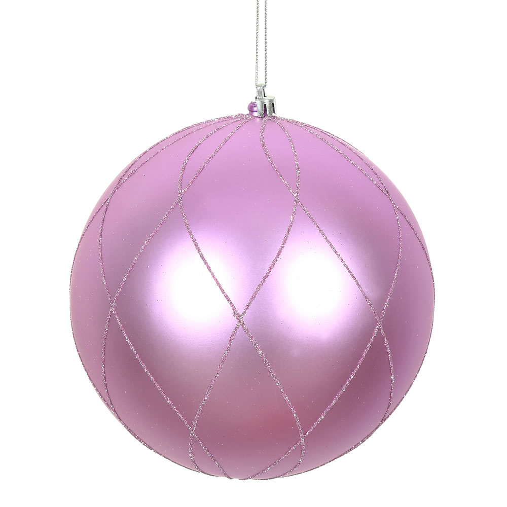 Vickerman 8" Orchid Matte Glitter Swirl Ball 1/Bx - N170869D 