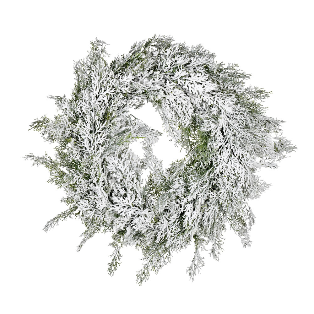 Vickerman 24" Snowy Cedar Wreath - FJ192024 