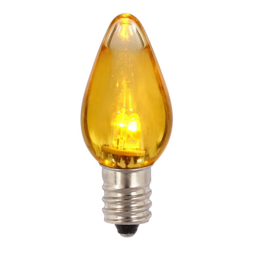 Vickerman C7 Yellow Transparent LED Bulb 25/Box - XLEDTC77-25 
