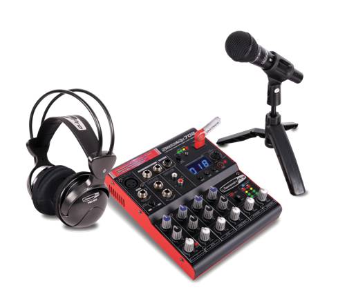 Jammin Pro Full Digital Recording Studio Kit w/7-channel mixer w/USB recorder, microphone, headphones, software