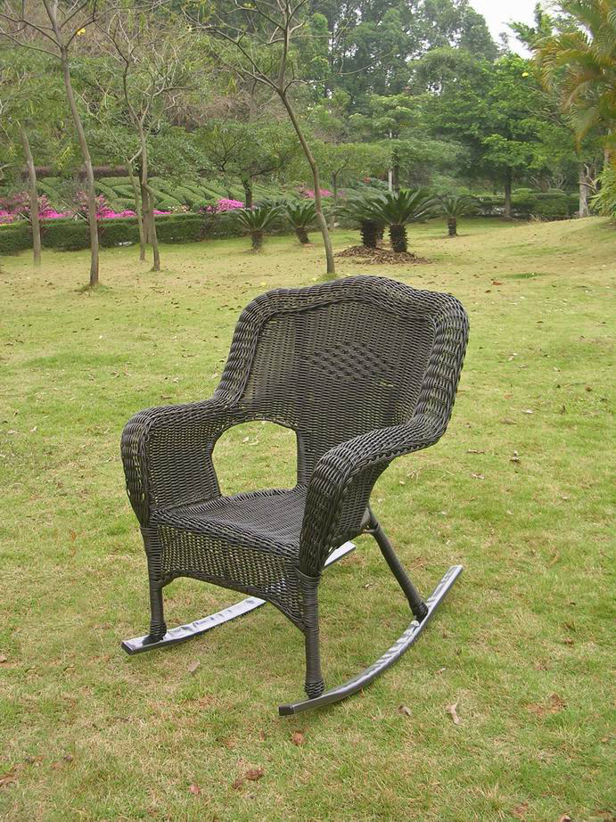 Steel Outdoor Rocking Chair Set Of 2, Maui Camelback Resin Wicker Steel Outdoor Rocking Chair Set Of 2