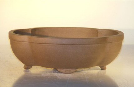 Bonsai Boy of New York Tan Unglazed Ceramic Bonsai Pot - Oval10 x 7.875 x 3.125