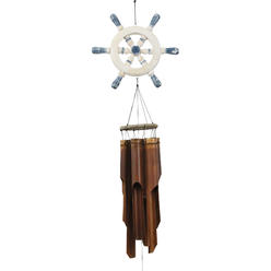 Cohasset Gifts & Garden Ships Wheel Bamboo Wind Chime