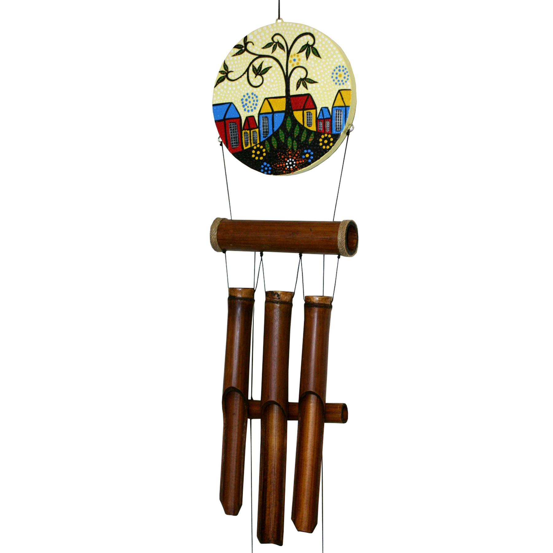 Cohasset Gifts & Garden Village Dots Harmony Bamboo Wind Chime