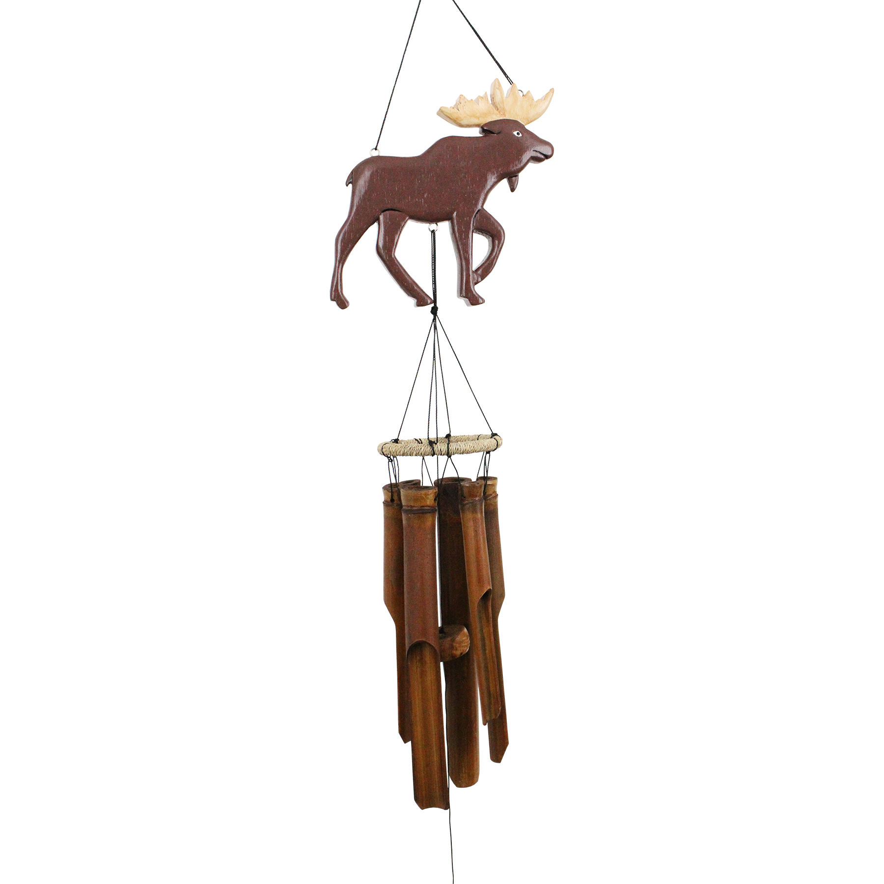 Cohasset Gifts & Garden Moose Silhouette Bamboo Wind Chime