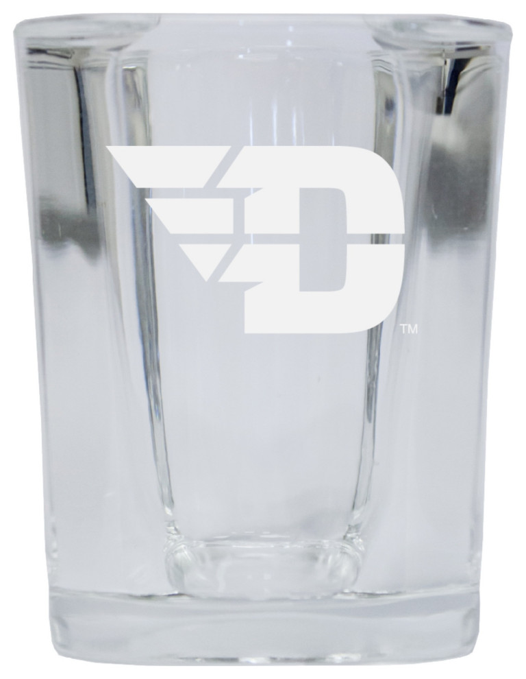 R and R Imports Dayton Flyers 2 Ounce Square Shot Glass laser etched logo Design 2-Pack