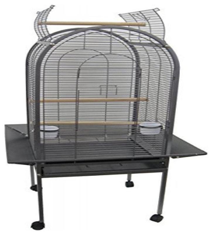 YML GROUP INC YML ER22 1/2" Bar Spacing Dome Top Parrot Bird Cage, 22" x 22", Antique Silver