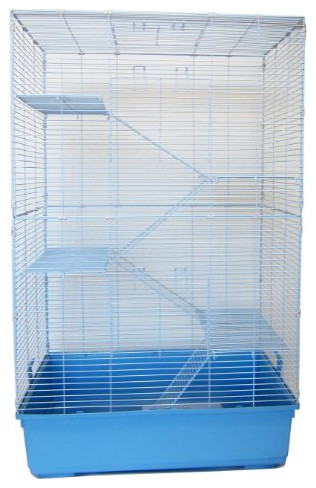 YML GROUP INC 5 Levels Indoor Animal Cage Cat Ferret With Stand In Blue