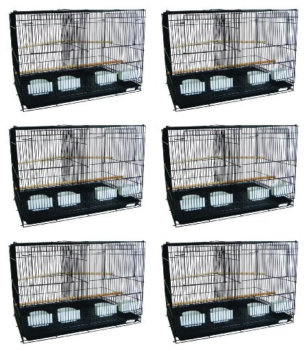 YML GROUP INC Lot of 6 Small Breeding Cages with Divider, Black
