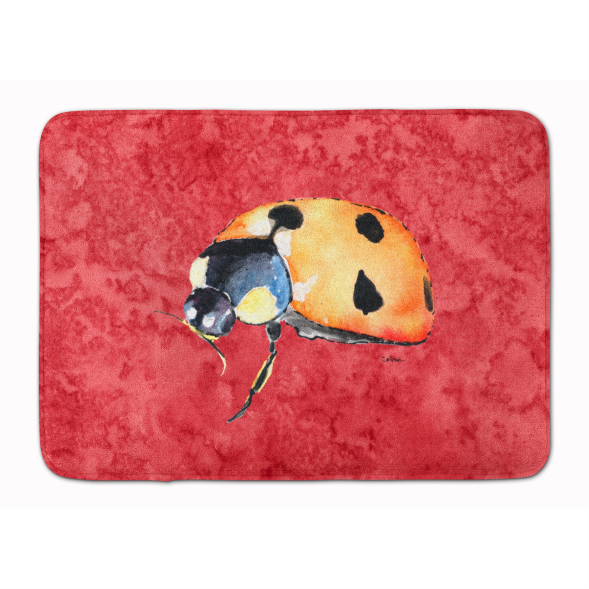 Caroline's Treasures "Caroline's Treasures Lady Bug on Red Floor Mat, 19"" x 27"", Multicolor"