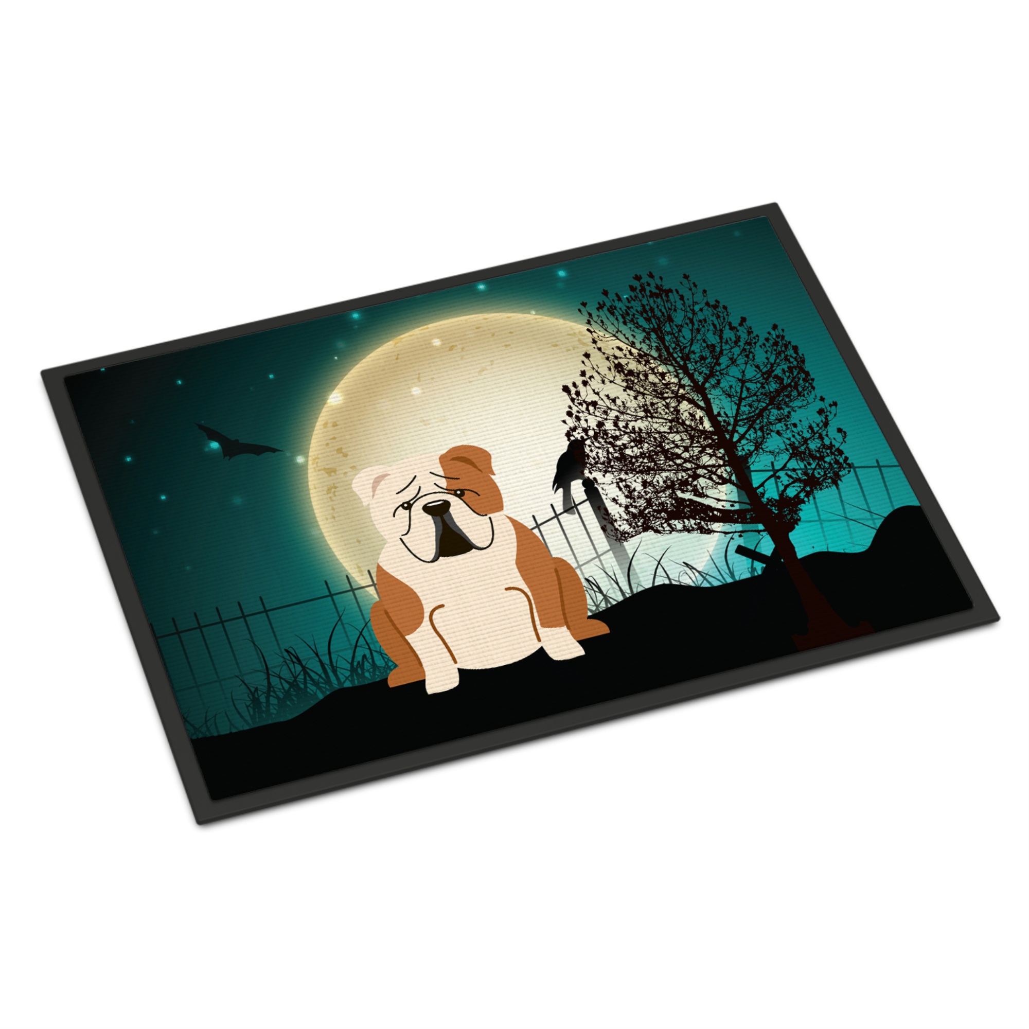 Caroline's Treasures "Caroline's Treasures Halloween Scary English Bulldog Fawn White Indoor or Outdoor Mat 18x27 BB2315MAT 18 x 27"" Multicolor"