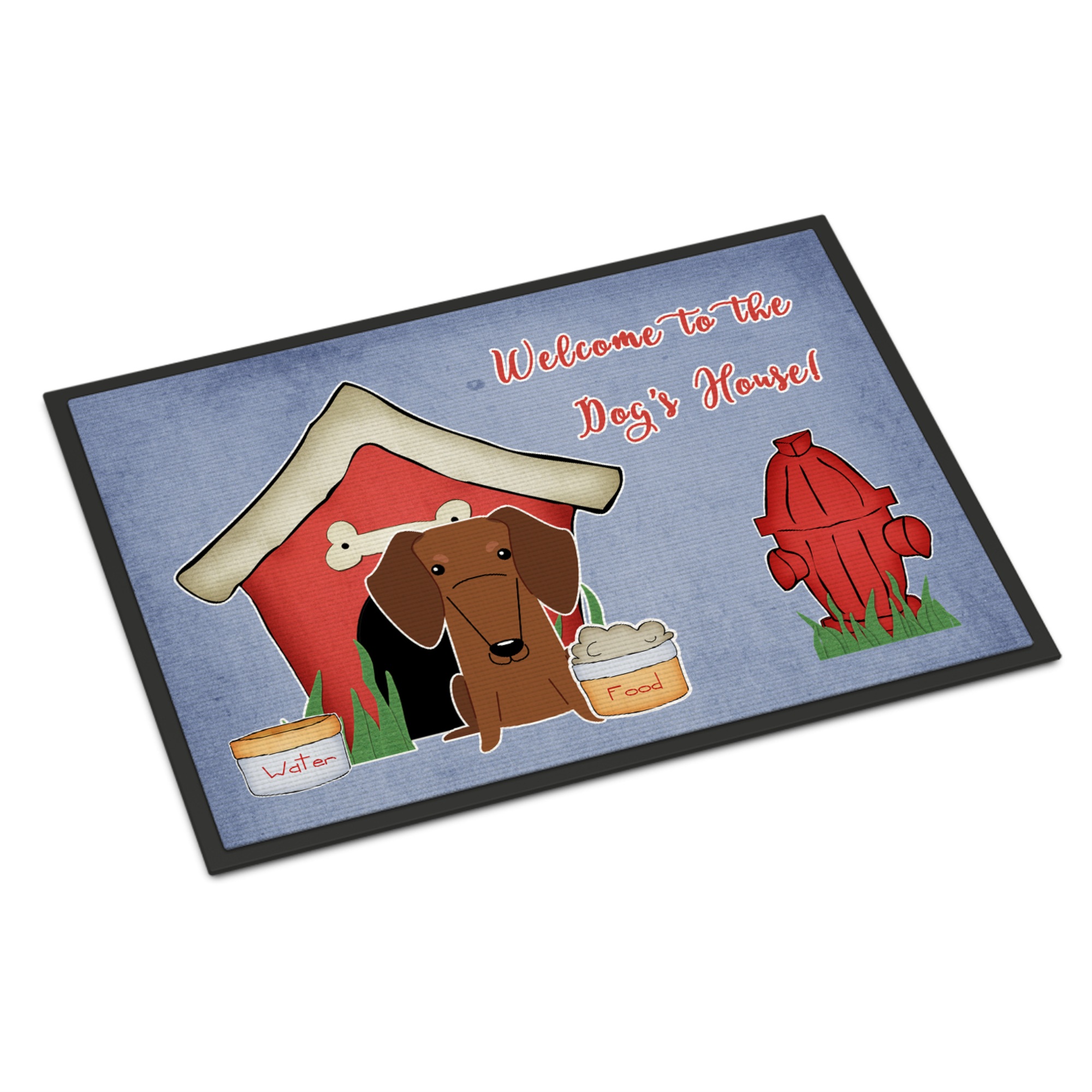 Caroline's Treasures "Caroline's Treasures Dog House Collection Dachshund Red Brown Indoor or Outdoor Mat 24x36 BB2884JMAT 24 x 36"" Multicolor"