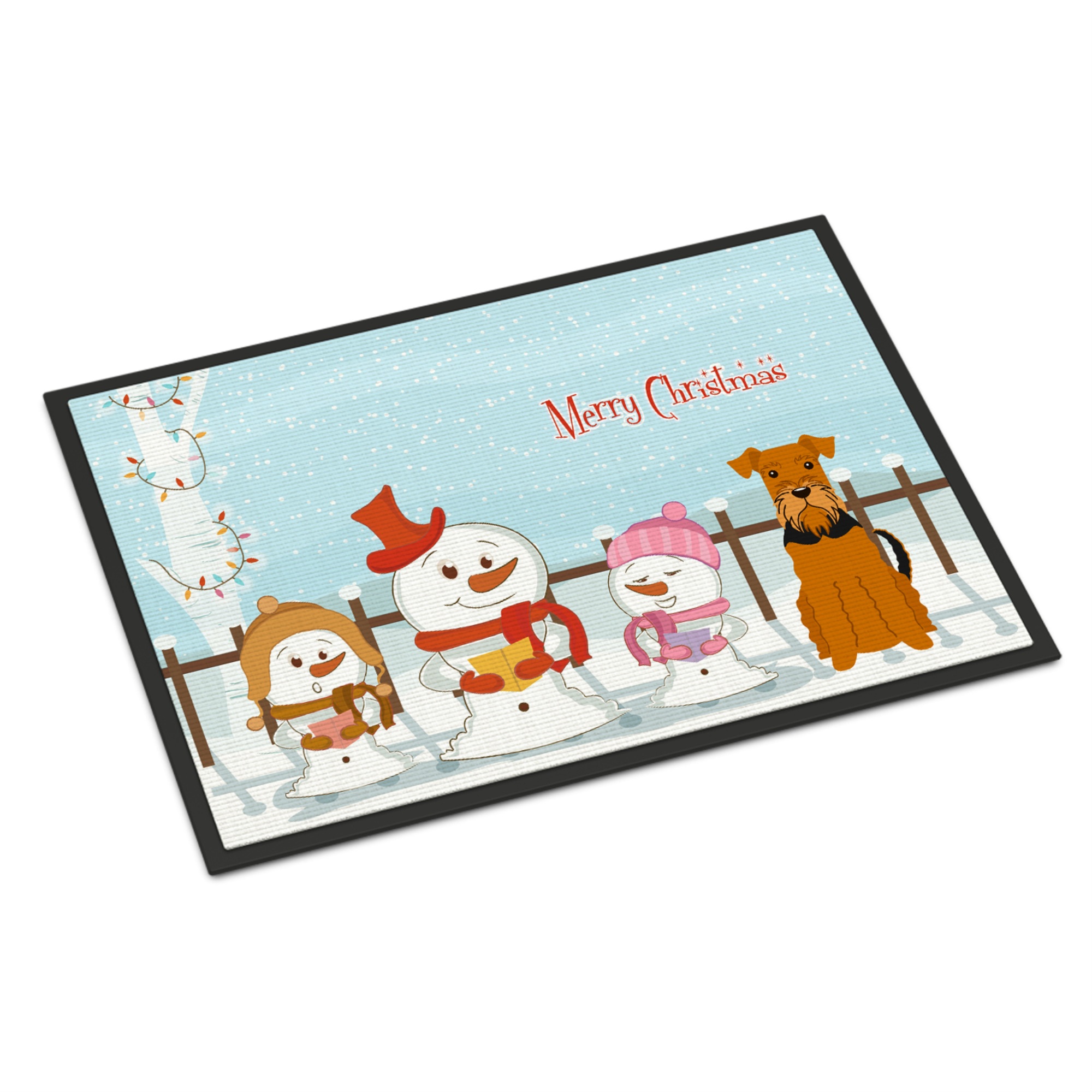 Caroline's Treasures "Caroline's Treasures Merry Christmas Carolers Airedale Indoor or Outdoor Mat 24x36 BB2372JMAT 24 x 36"" Multicolor"
