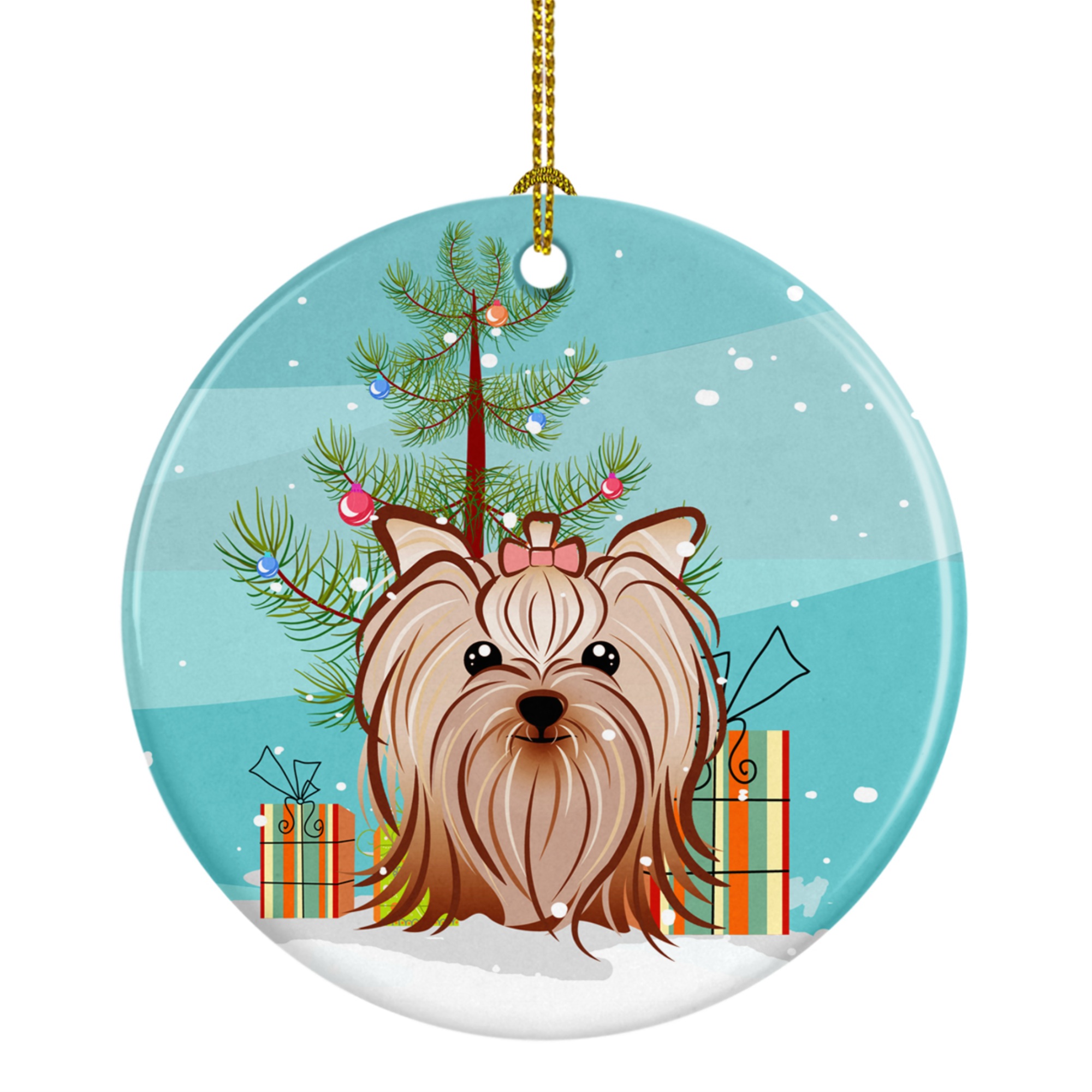 Caroline's Treasures Christmas Tree Yorkie Yorkishire Terrier Ceramic Ornament