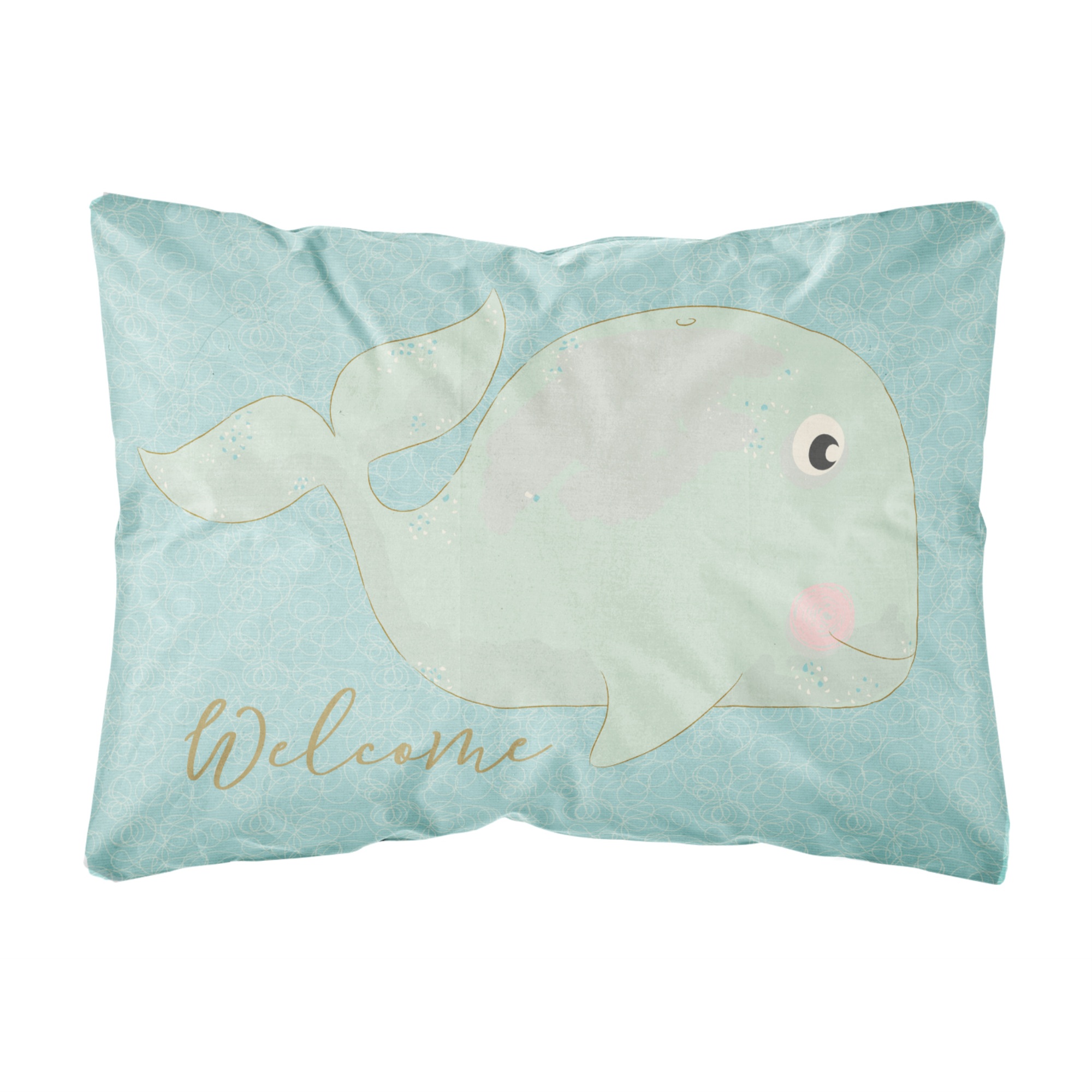 Caroline's Treasures BB8533PW1216 Whale Welcome Canvas Fabric Decorative Pillow