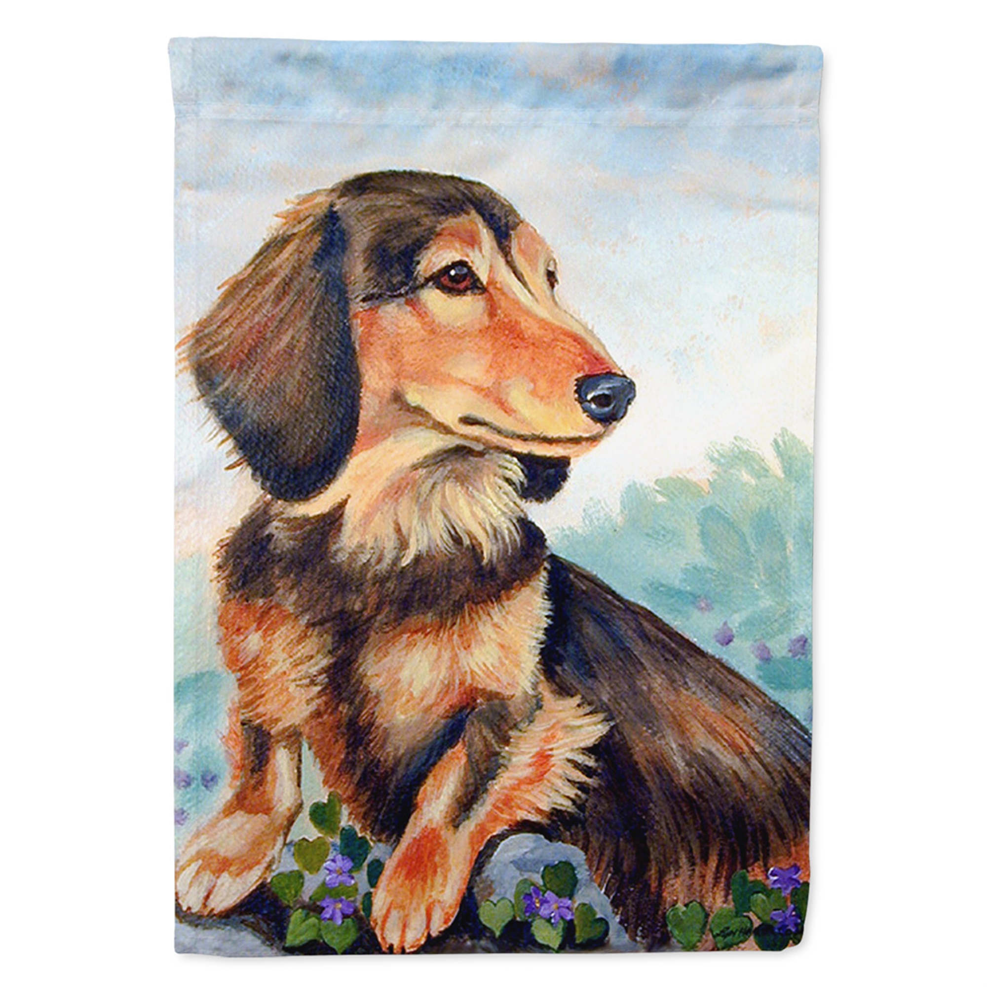 Caroline's Treasures "Caroline's Treasures 7023CHF Dachshund chocolate and tan Long Haired Flag Canvas, Large, Multicolor"