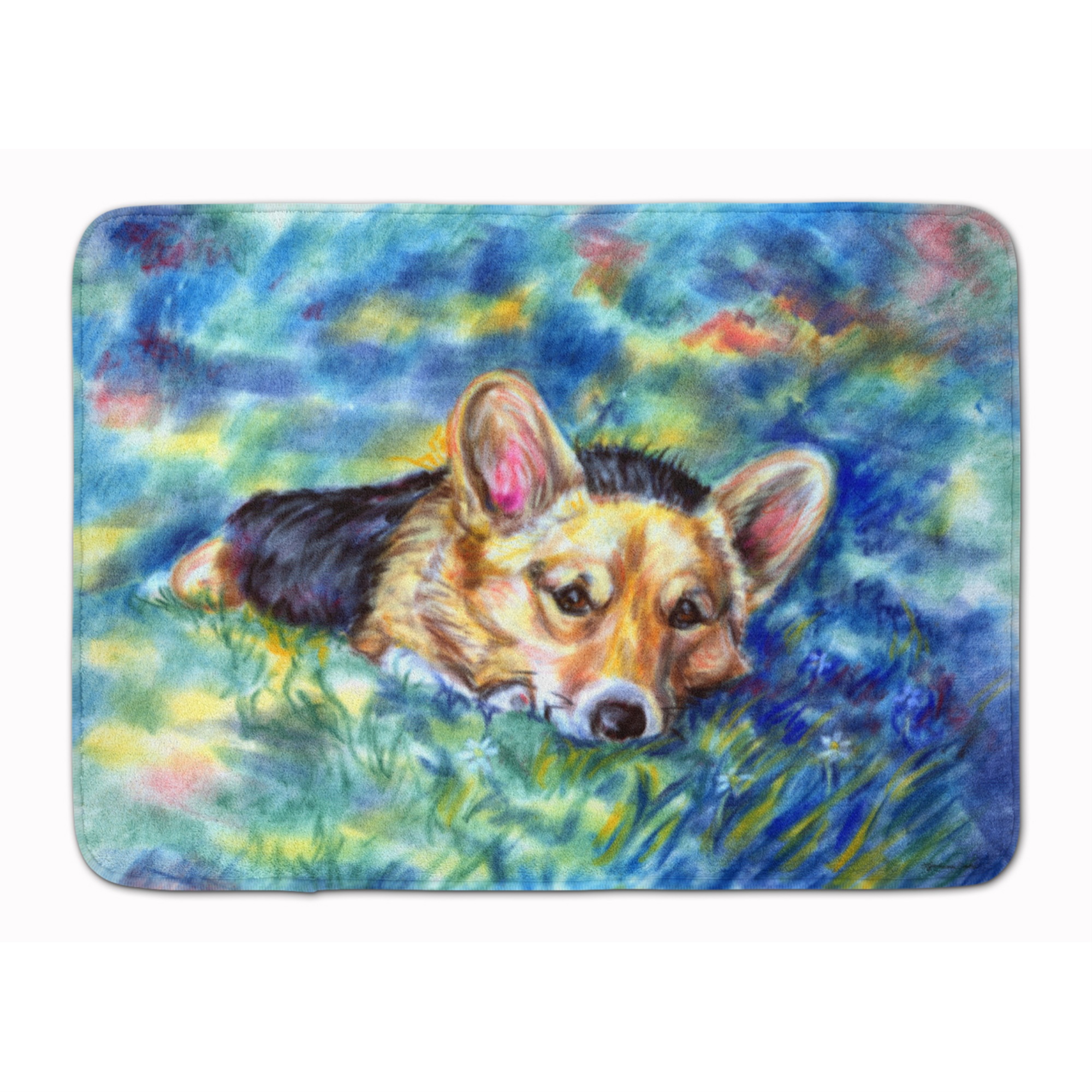 Caroline's Treasures "Caroline's Treasures Corgi Tuckered Out Floor Mat, 19"" x 27"", Multicolor"