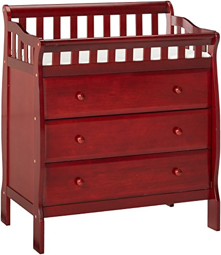 Orbelle Trading Co Changing Station Cherry with 3 Drawers