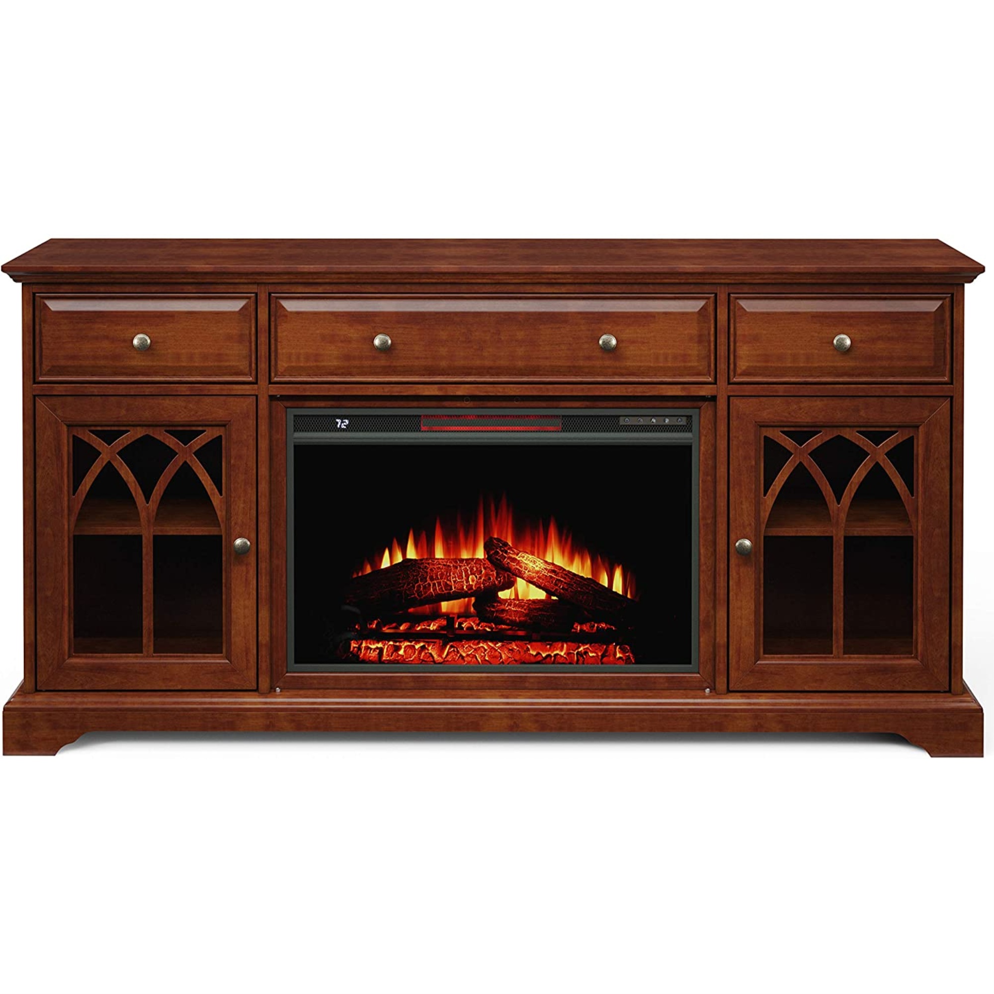 Jofran 32 Gothic Arch Tv Stand With, Chimney Free Electric Fireplace Tv Stand