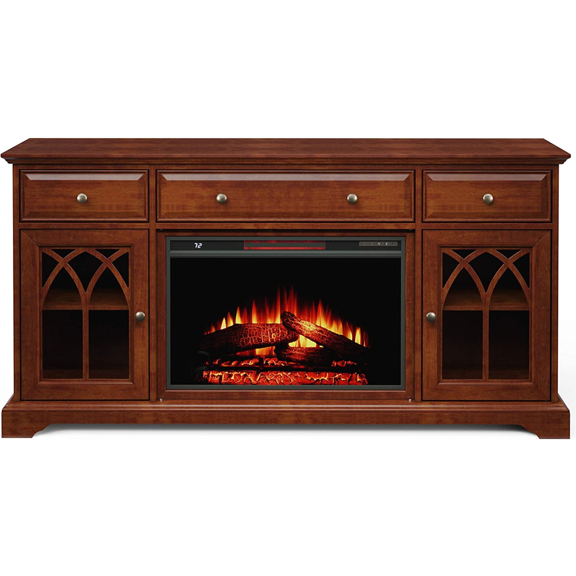 Jofran 32 Gothic Arch Tv Stand With Electric Fireplace Jofran 32 Gothic Arch Tv Stand With, Chimney Free Electric Fireplace Tv Stand