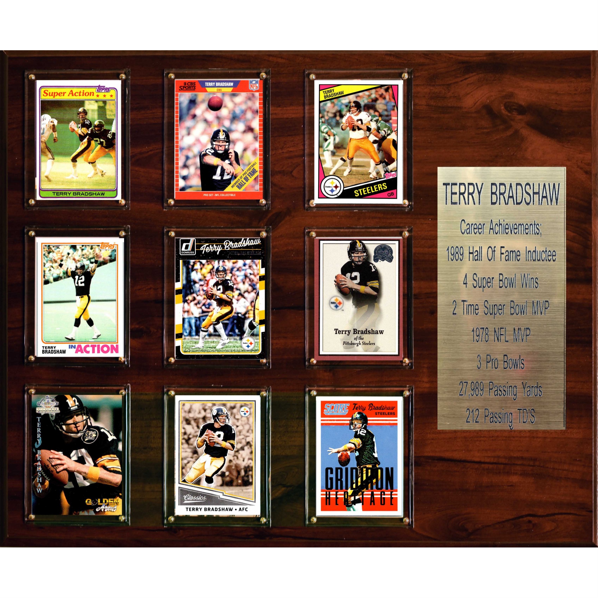 C & I Collectables NFL 15"x18" Terry Bradshaw Pittsburgh Steelers Career Stat Plaque