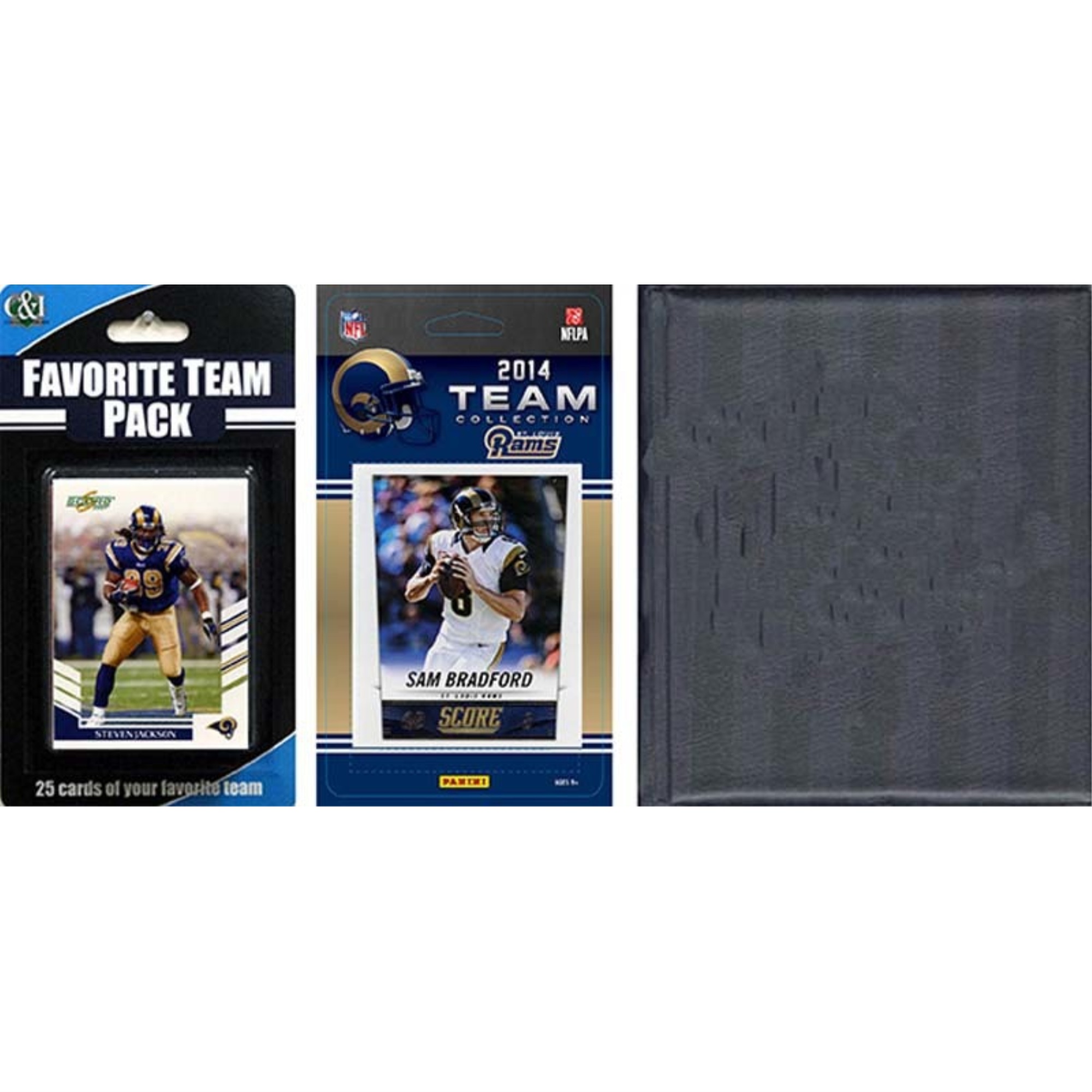 C & I Collectables NFL St. Louis Rams Licensed 2014 Score Team Set and Favorite Player Trading Card Pack Plus Storage Album