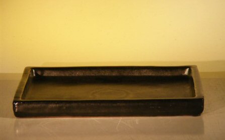 Bonsai Boy Of New York E3045 Black Ceramic Humidity Drip Bonsai Tray Rectangle10 75 X 8 X 1 Od10 25 X 7 5 X 1 Id
