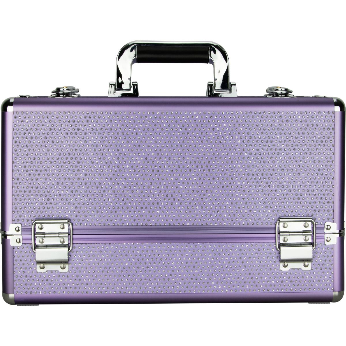 Just Case USA Inc Purple Krystal 6-Tiers Accordion Easy Slide Trays Professional Cosmetic Makeup Travel Brush Holder - VP002