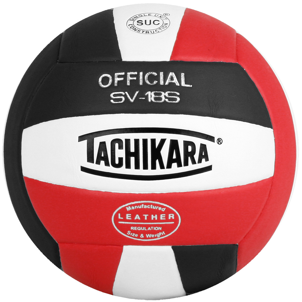 Tachikara USA SV18S.SWB Composite Leather Volleyball - RedWhite-Black