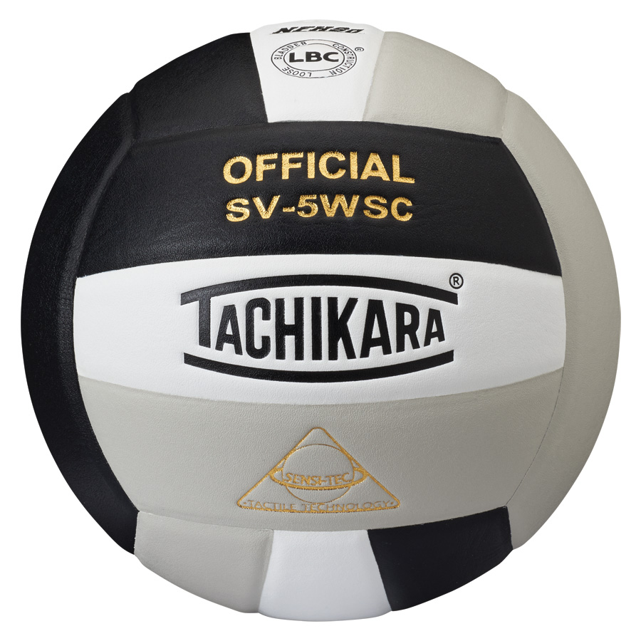 Tachikara SV5WSC Sensi-Tec Composite Volleyball (Black, White, Silver)