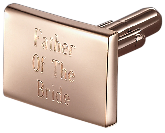 Visol Father of the Bride Personalized Rose Gold Square Cufflinks