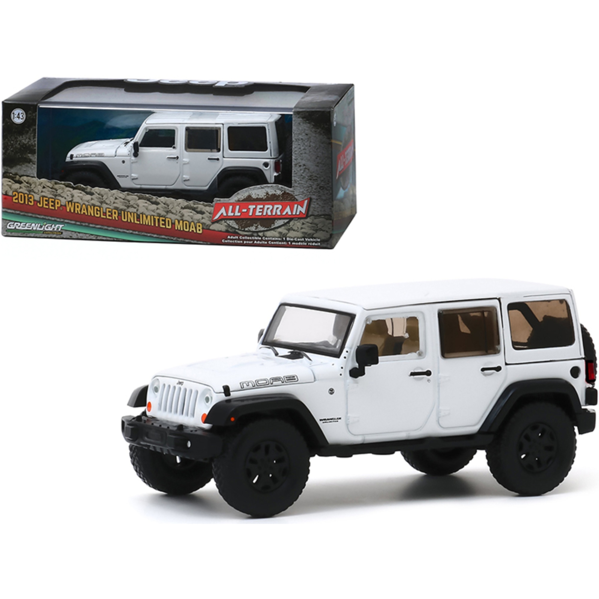 GreenLight DDS-10180 2013 Jeep Wrangler Unlimited Moab Bright White All-Terrain  Series 1/43 Diecast Model Car by Greenlight 86176