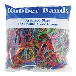 Bazic B BAZIC PRODUCTS BAZIC 465 Multicolor Rubber Bands for School, Home, or Office (Assorted Dimensions 227g/0.5 lbs)