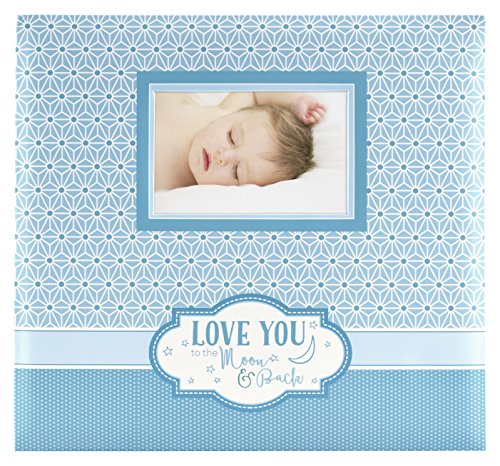 MCS MBI 13.5x12.5 Inch Baby Theme 'Love You to the Moon and Back' Scrapbook Album with 12x12 Inch Pages with Photo Opening