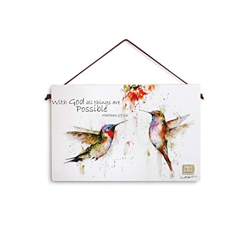 Big Sky Carvers DEMDACO Dean Crouser With God All Things Hummingbird 10 x 6.5 Wrapped Canvas Inspirational Wall Art Plaque