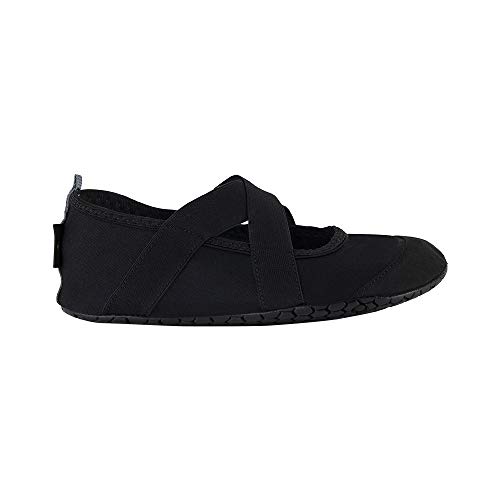FitKicks Crossovers Women's Foldable Active Lifestyle Minimalist Footwear Barefoot Yoga Water Shoes Black