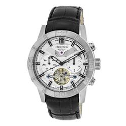 Resultco Heritor Automatic Mens Hannibal Semi-Skeleton Automatic Movement Stainless Steel and Leather Watch, Color:Black (Model: HERHR410