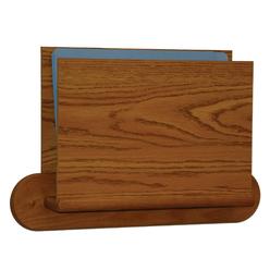 Wooden Mallet Open End Letter Size File Holder, Oval Mount, Medium Oak