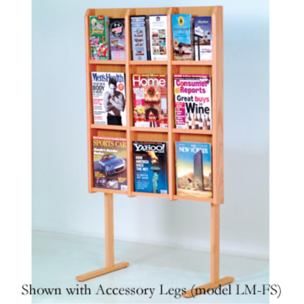 Wooden Mallet Divulge 9 Magazine/18 Brochure Wall Display w/Brochure Inserts, Light Oak