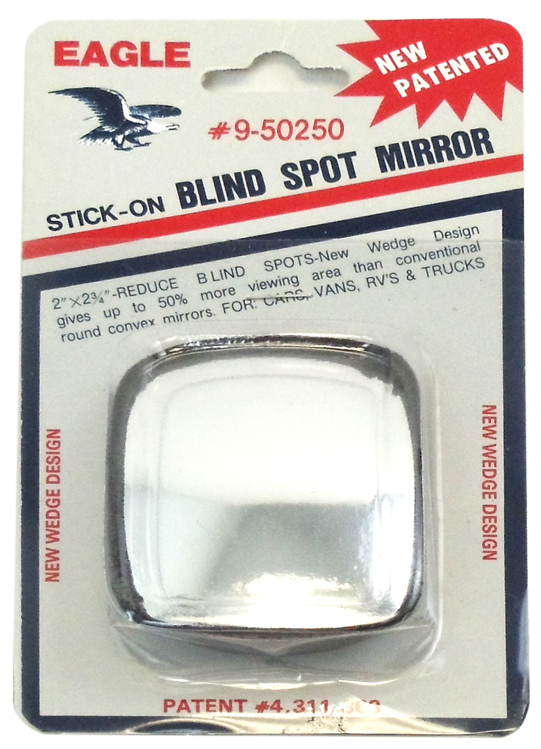 Barjan EAGLE 2" X 2-3/4" STICK-ON WEDGE SYTLE BLIND SPOT MIRROR