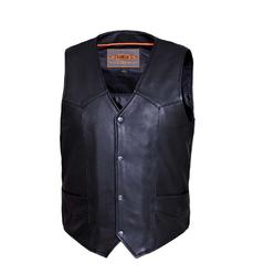 Ultra  Men's Ultra Snap Front Motorcycle Vest with Plain Sides,Black,Size - Medium