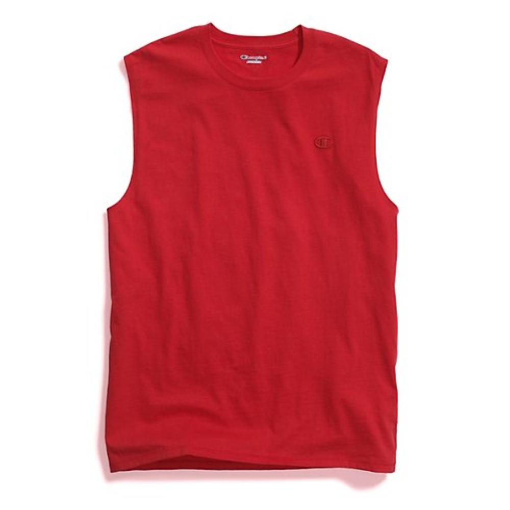 Hanes Champion Men's Classic Jersey Muscle Tee-S/Scarlet